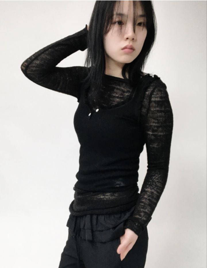 LIVE FOREVER東大門㊣直郵女裝新款職業推薦25春夏針織衫網眼LIVE FOR_EVER針織衫