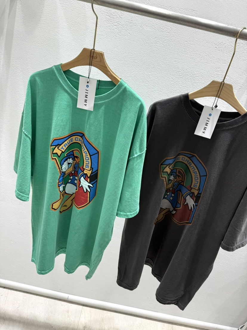 JIMMY韓國代購㊣女裝新品休閑人氣職業25春夏真品時尚T恤鴨JIMMY/REMAKET恤