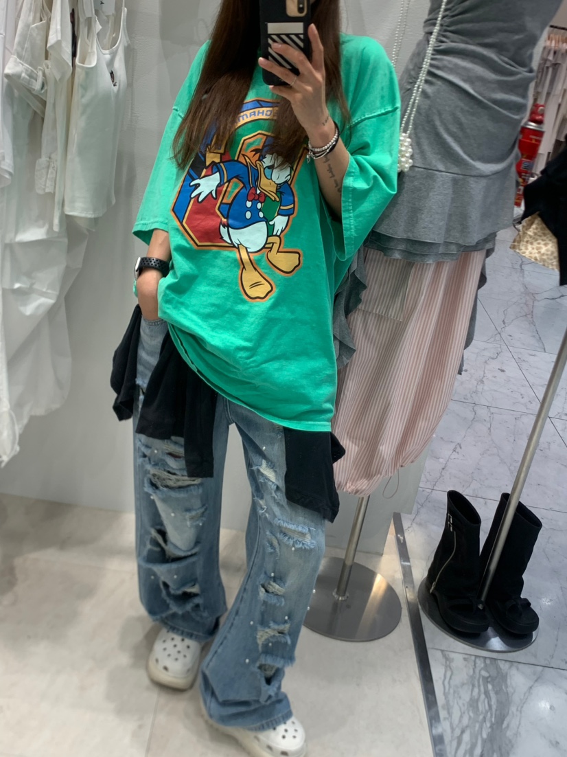 JIMMY韓國代購㊣女裝新品休閑人氣職業25春夏真品時尚T恤鴨JIMMY/REMAKET恤