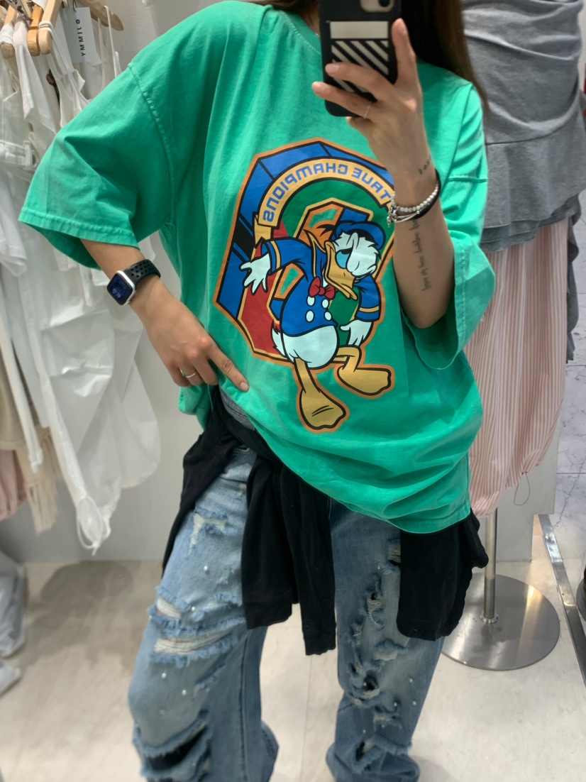 JIMMY韓國代購㊣女裝新品休閑人氣職業25春夏真品時尚T恤鴨JIMMY/REMAKET恤