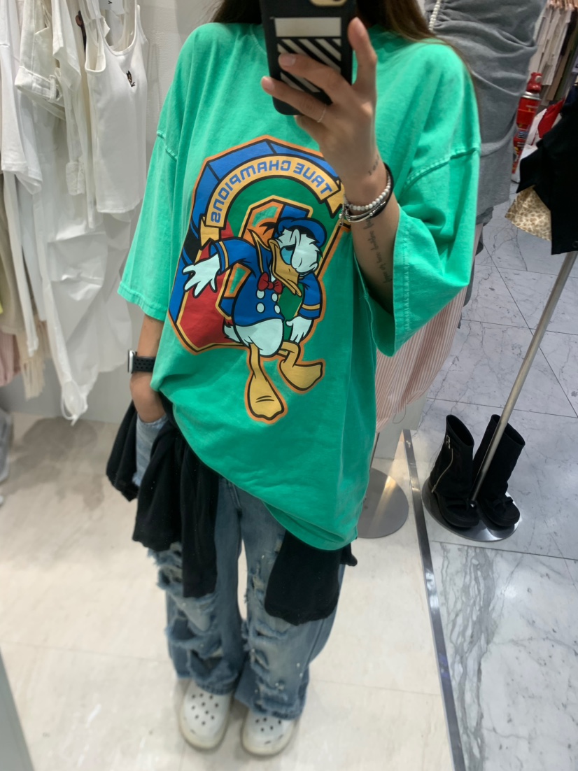 JIMMY韓國代購㊣女裝新品休閑人氣職業25春夏真品時尚T恤鴨JIMMY/REMAKET恤圖色1