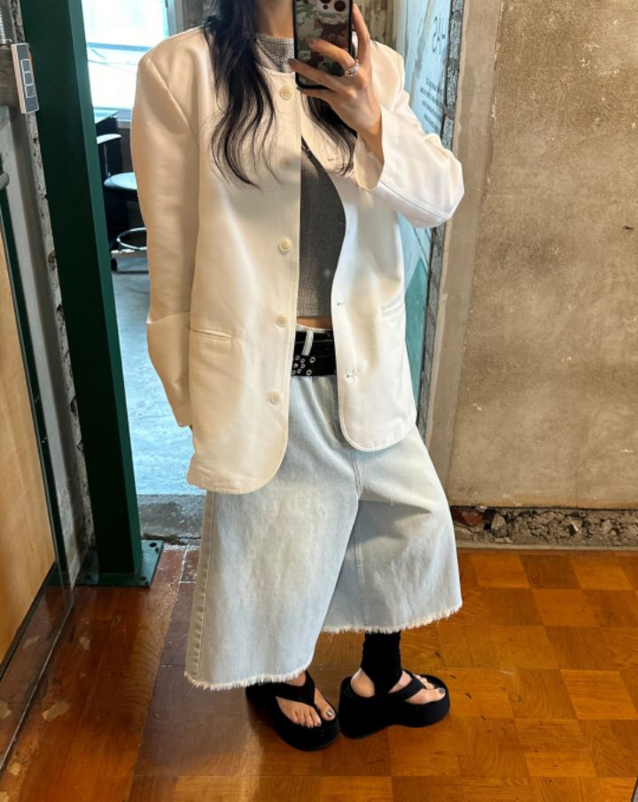LIVE FOREVER東大門㊣代購女士新款熱賣25春夏休閑職業夾克LIVE FOR_EVER夾克