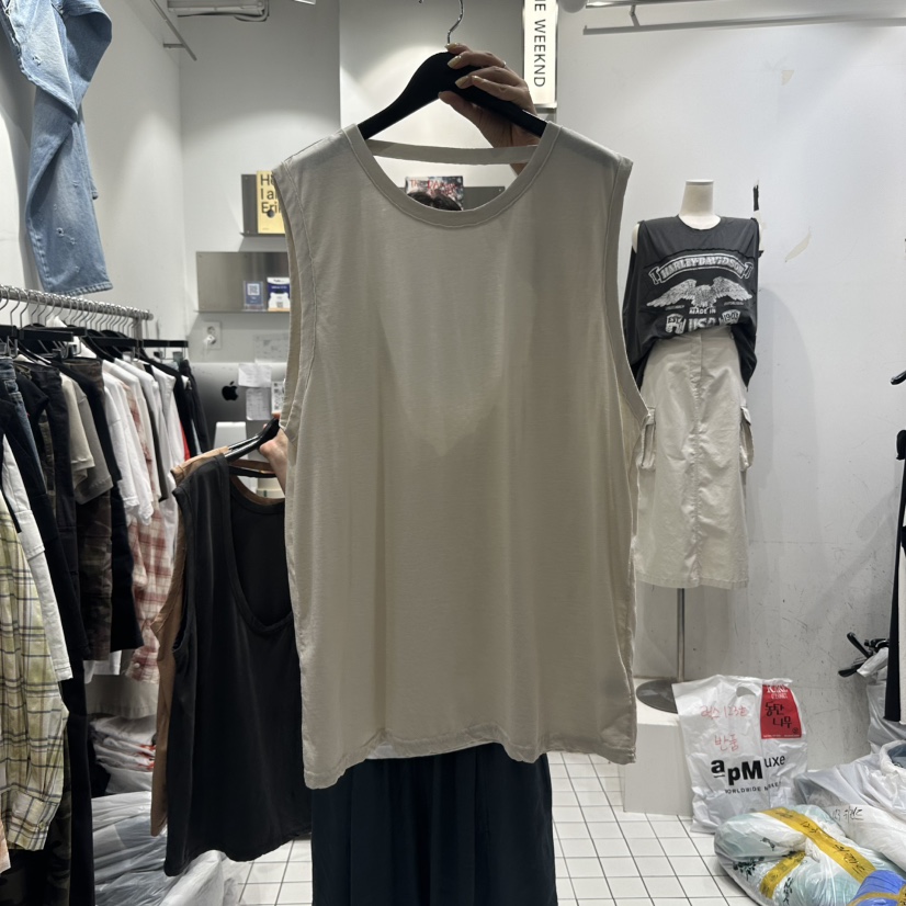 THE WEEKND東大門㊣實拍女士新款時尚真品25春夏人氣吊帶背心THE WEEKND吊帶/背心圖色1
