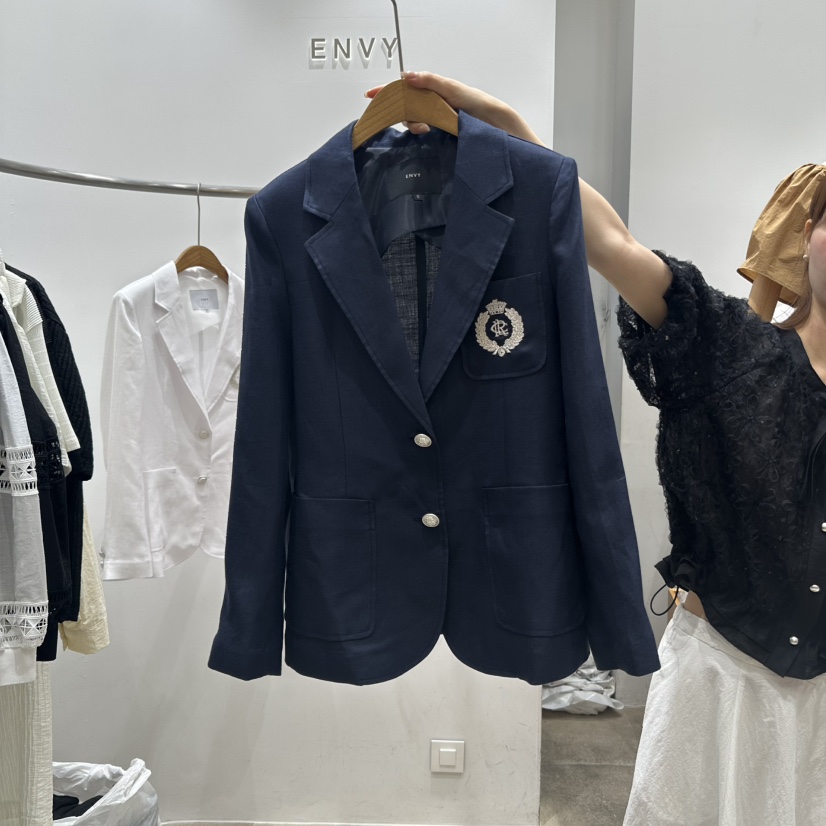 ENVY東大門㊣代購女士新款人氣真品時尚熱賣25春夏夾克刺繡ENVY夾克圖色2