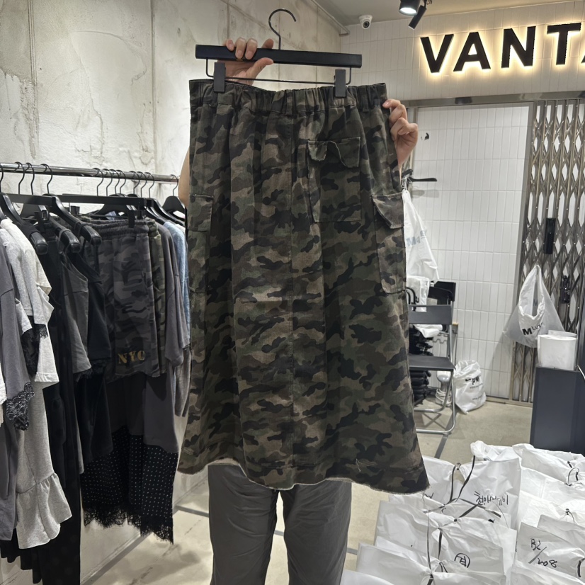 VANTA韓國直郵㊣女士新款熱賣推薦職業時尚人氣休閑長裙迷彩VANTA長裙