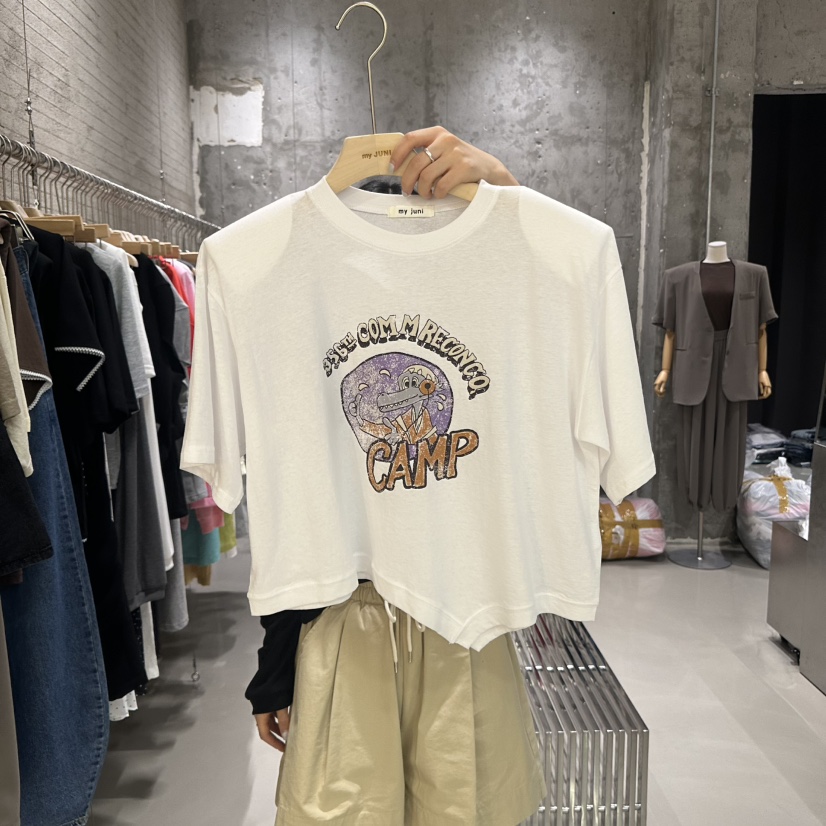JUNI韓國代購㊣女裝新品職業時尚休閑真品人氣推薦T恤不含腰帶my juniT恤