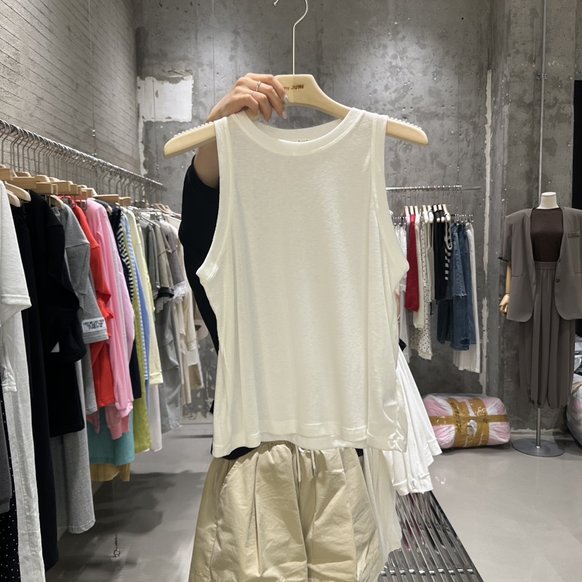 JUNI韓國直郵㊣女士新款25春夏休閑職業時尚人氣真品吊帶背心my juni吊帶/背心