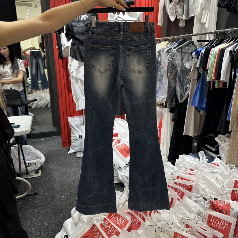 RARE CLOSET韓國代購㊣女裝新品熱賣推薦真品休閑人氣牛仔褲RARE CLOSET牛仔褲