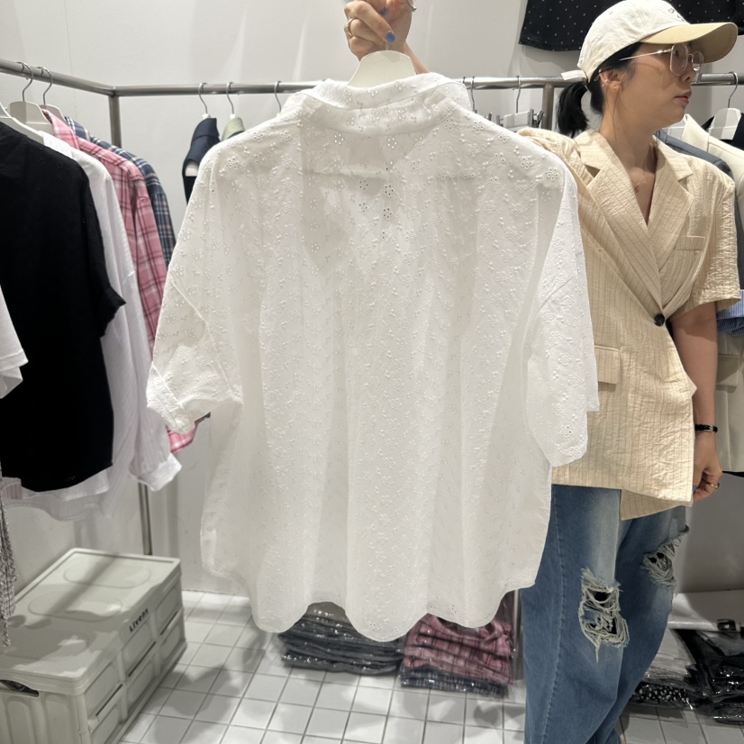 ZIPPER東大門㊣直郵女士新款人氣推薦職業襯衫蕾絲衫花朵棉質ZIPPER襯衫/蕾絲衫