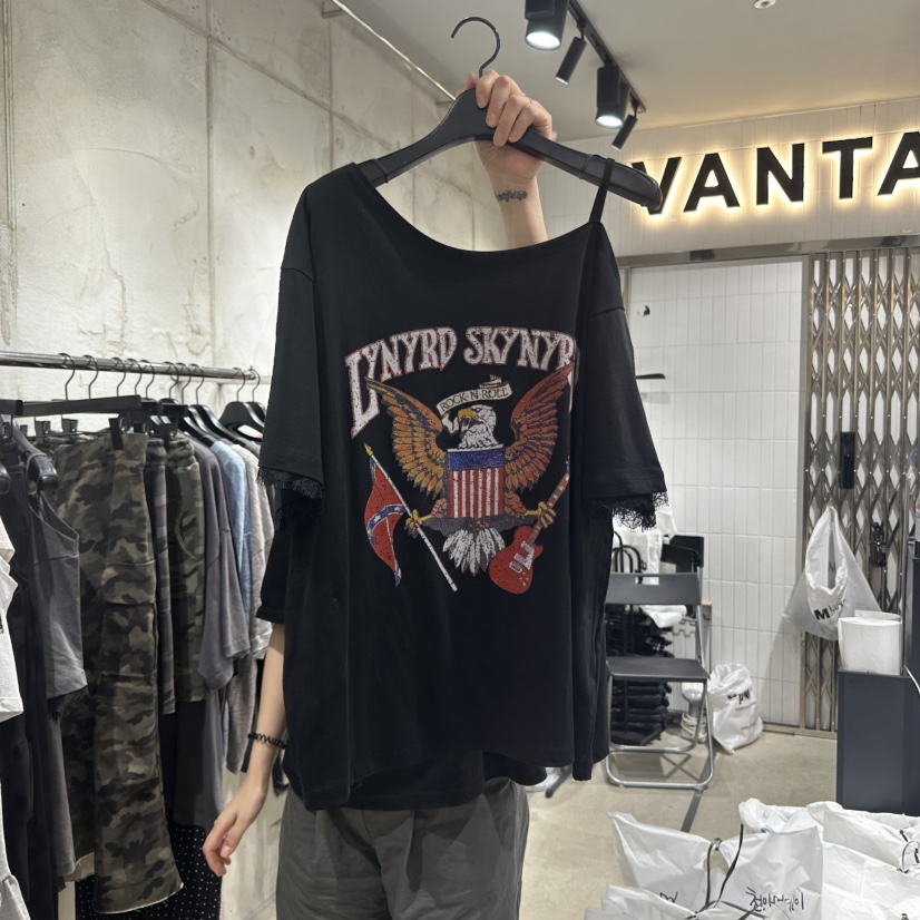VANTA韓國直郵㊣女裝新款25春夏推薦人氣職業時尚真品休閑T恤VANTAT恤圖色2
