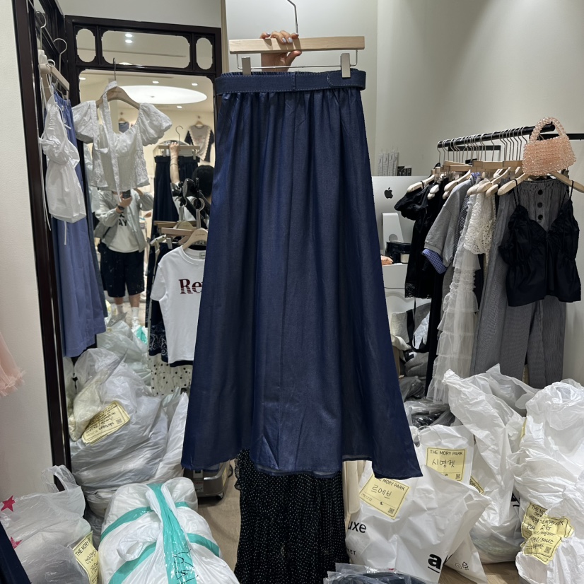 THEMORYPARK韓國直郵㊣女裝新品人氣時尚真品長裙不含腰帶套裝THE MORY PARK長裙