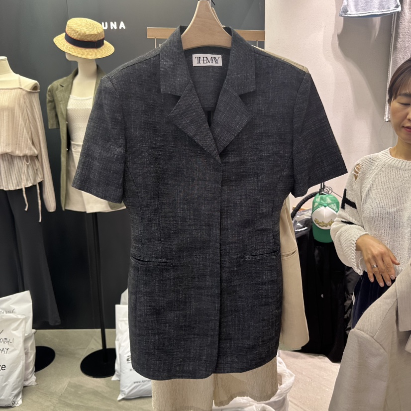 UNA/THE MAY東大門㊣直郵女裝新款職業真品人氣推薦夾克亞麻THEMAY/UNA夾克圖色1