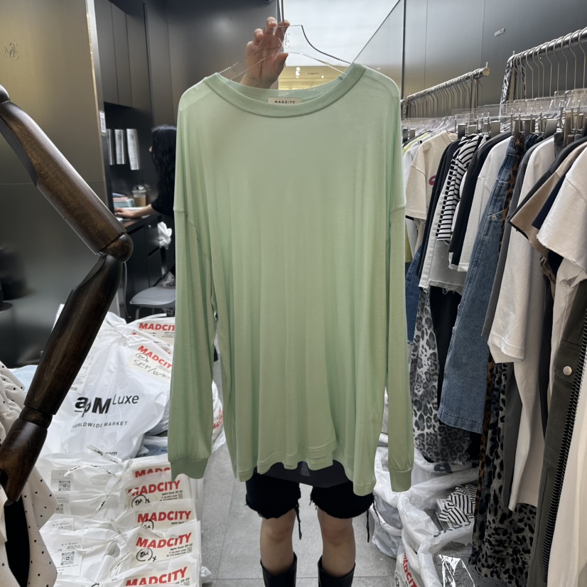 MADCITY東大門㊣實拍女裝新款25春夏時尚推薦人氣休閑長袖T恤MADCITY長袖T恤圖色2