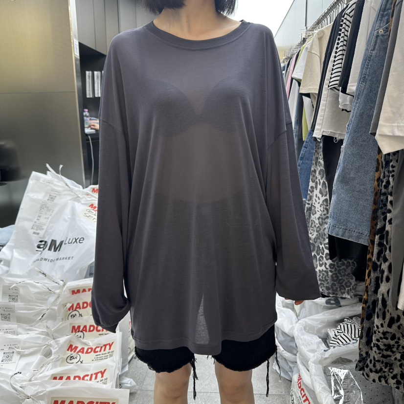MADCITY東大門㊣實拍女裝新款25春夏時尚推薦人氣休閑長袖T恤MADCITY長袖T恤圖色3