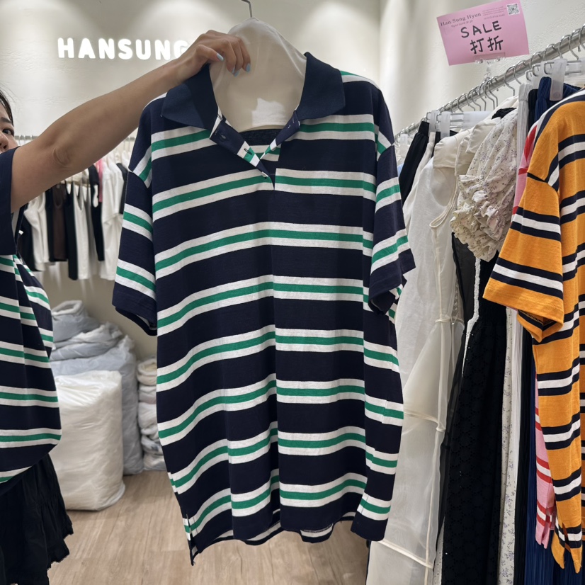 HANSUNGHYUN韓國直郵㊣女士新款時尚推薦人氣熱賣休閑25春夏T恤HANSUNGHYUNT恤圖色1
