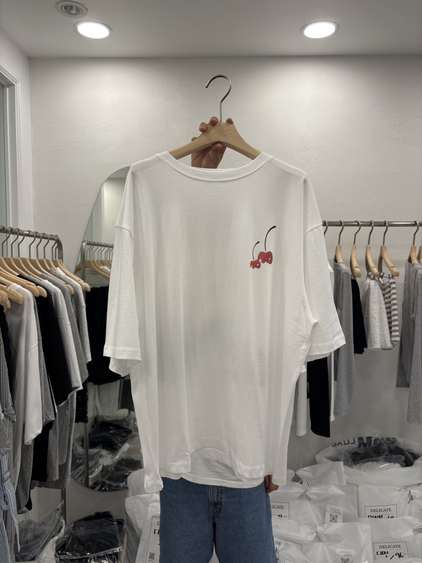DELICATE韓國直郵㊣女士新品25春夏人氣熱賣時尚職業真品T恤DELICATET恤圖色1