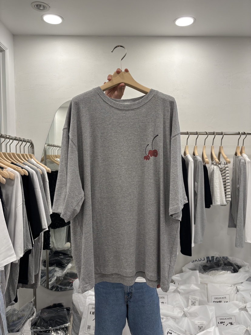 DELICATE韓國直郵㊣女士新品25春夏人氣熱賣時尚職業真品T恤DELICATET恤圖色2