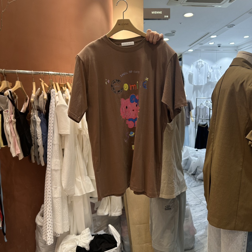 MIENNE韓國直郵㊣女裝新品熱賣休閑人氣25春夏職業真品時尚T恤MIENNET恤圖色4