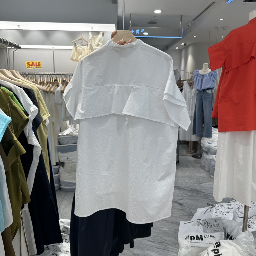 REVE-L東大門㊣直郵女裝新品職業休閑時尚25春夏襯衫蕾絲衫REVE-L襯衫/蕾絲衫