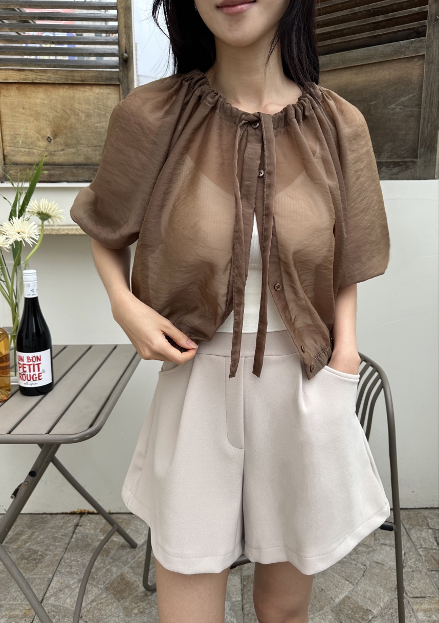 CLASSY-O東大門㊣直郵女士新品時尚職業真品襯衫蕾絲衫透明CLASSY-O襯衫/蕾絲衫圖色1