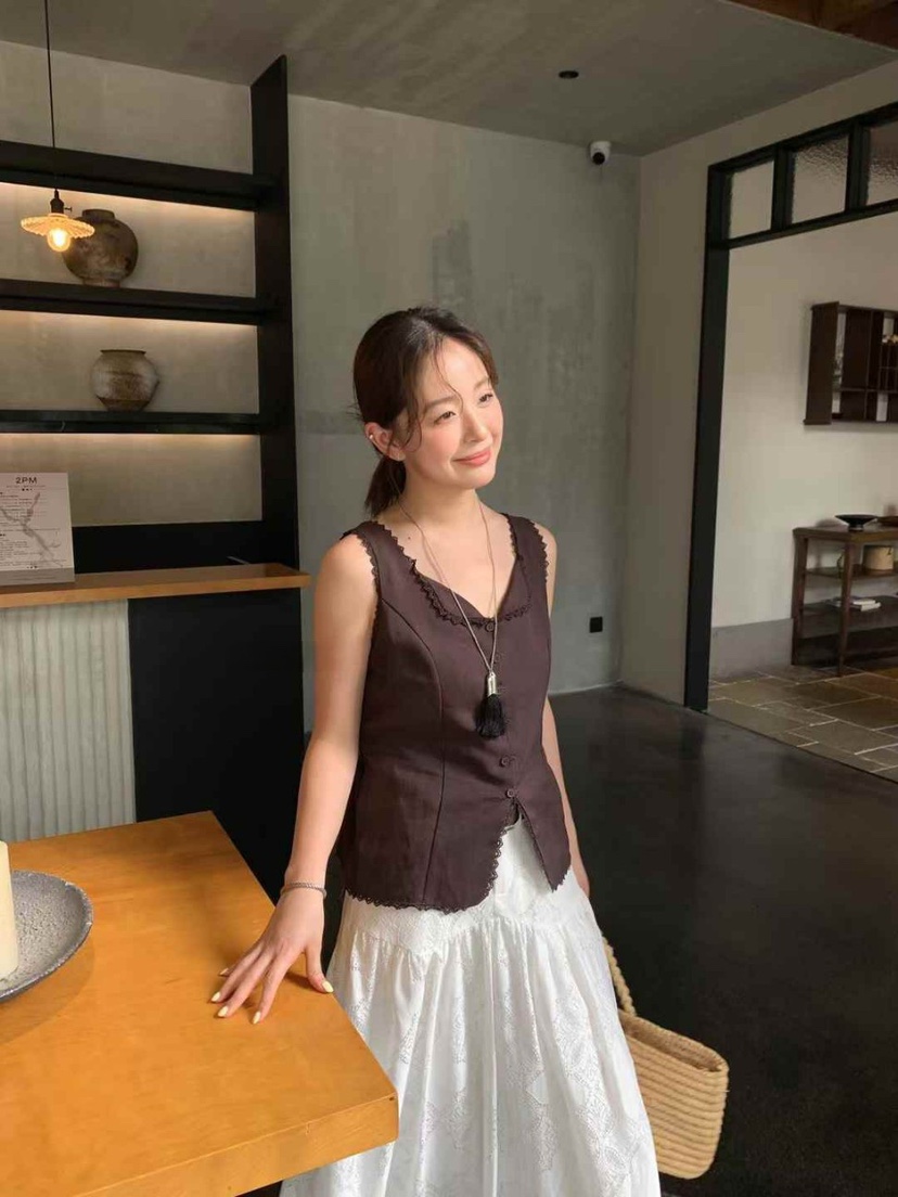 STRAWBERRY韓國代購㊣女裝新款25春夏熱賣人氣休閑時尚馬甲STRAWBERRY馬甲