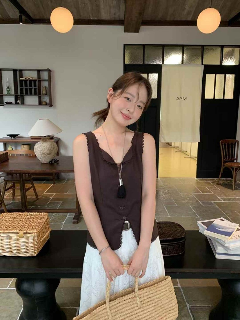STRAWBERRY韓國代購㊣女裝新款25春夏熱賣人氣休閑時尚馬甲STRAWBERRY馬甲