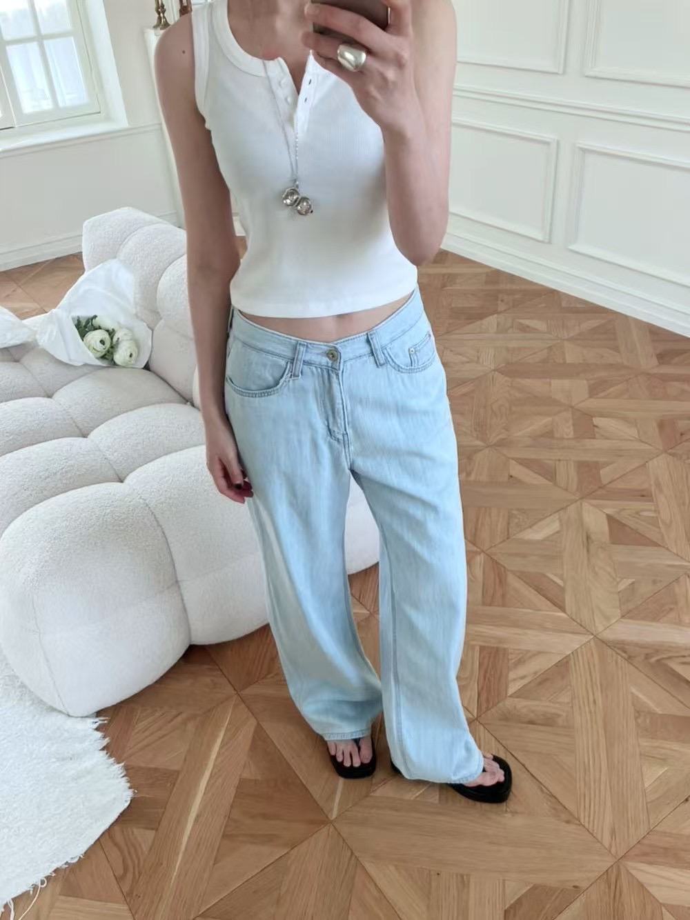 BLUE GIRL東大門㊣代購女裝新款職業25春夏休閑真品牛仔褲BLUE GIRL牛仔褲