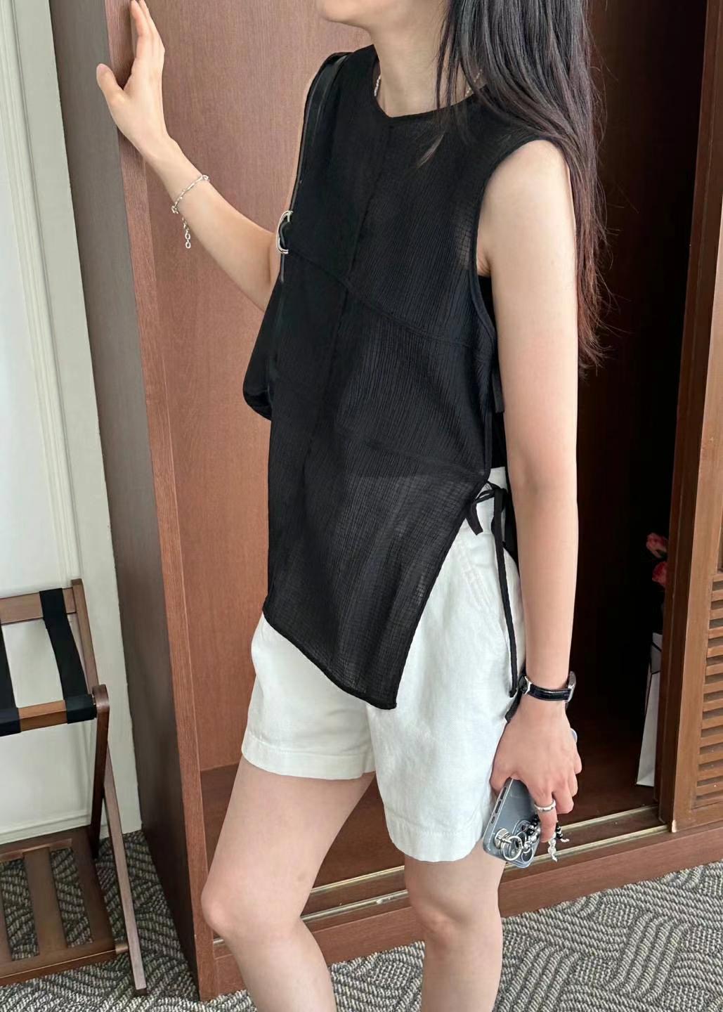 SIMPIEBEIGE韓國代購㊣女裝新品熱賣推薦休閑吊帶背心蝴蝶結SIMPIEBEIGE吊帶/背心