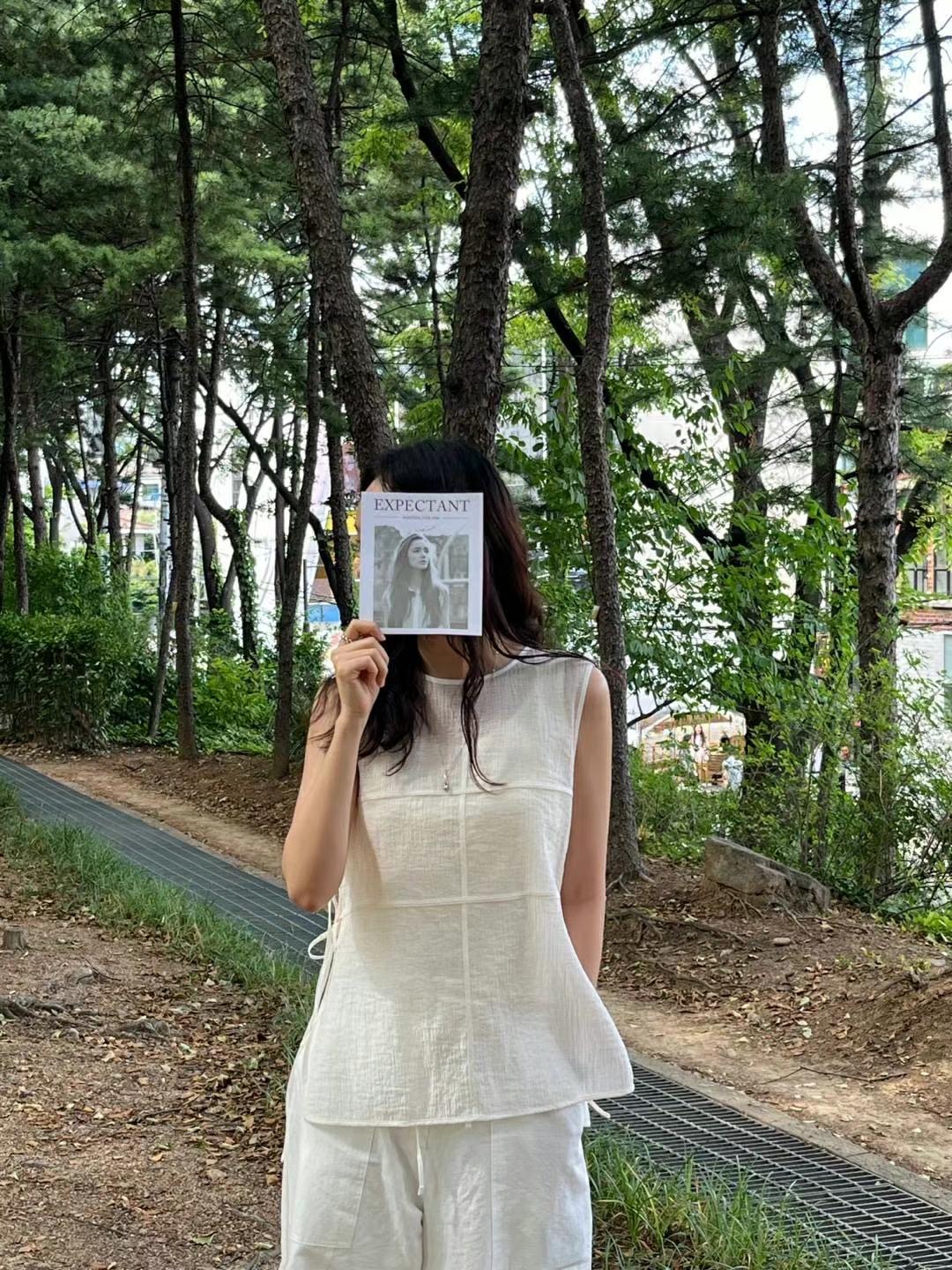 SIMPIEBEIGE韓國代購㊣女裝新品熱賣推薦休閑吊帶背心蝴蝶結SIMPIEBEIGE吊帶/背心