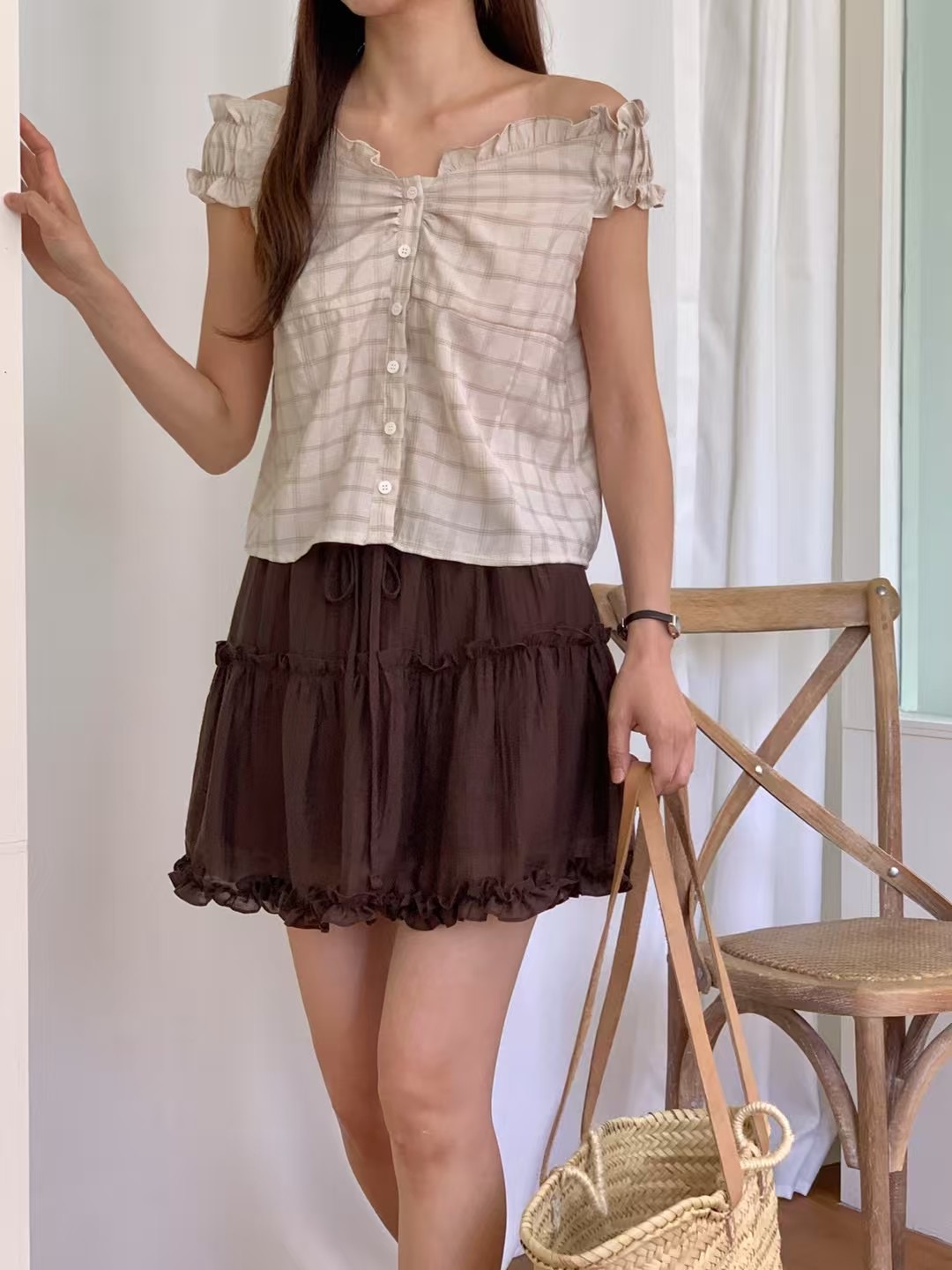 FORME韓國代購㊣女士新品時尚推薦真品25春夏休閑襯衫蕾絲衫FORME襯衫/蕾絲衫