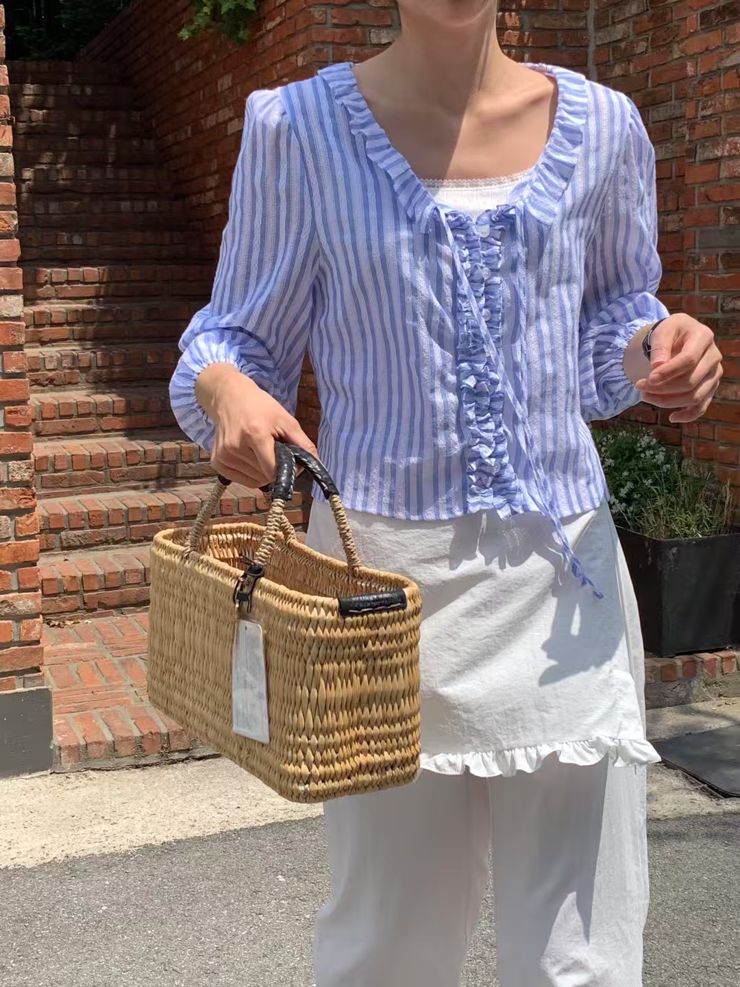 FORME韓國代購㊣女裝新品真品時尚25春夏休閑人氣襯衫蕾絲衫FORME襯衫/蕾絲衫