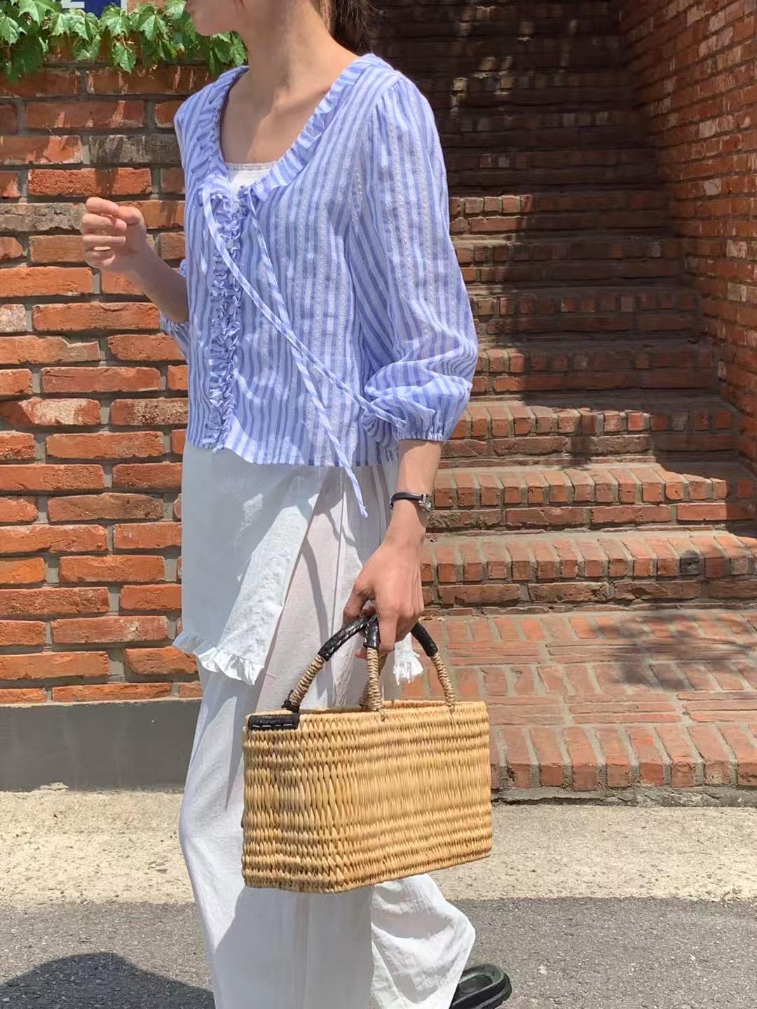 FORME韓國代購㊣女裝新品真品時尚25春夏休閑人氣襯衫蕾絲衫FORME襯衫/蕾絲衫