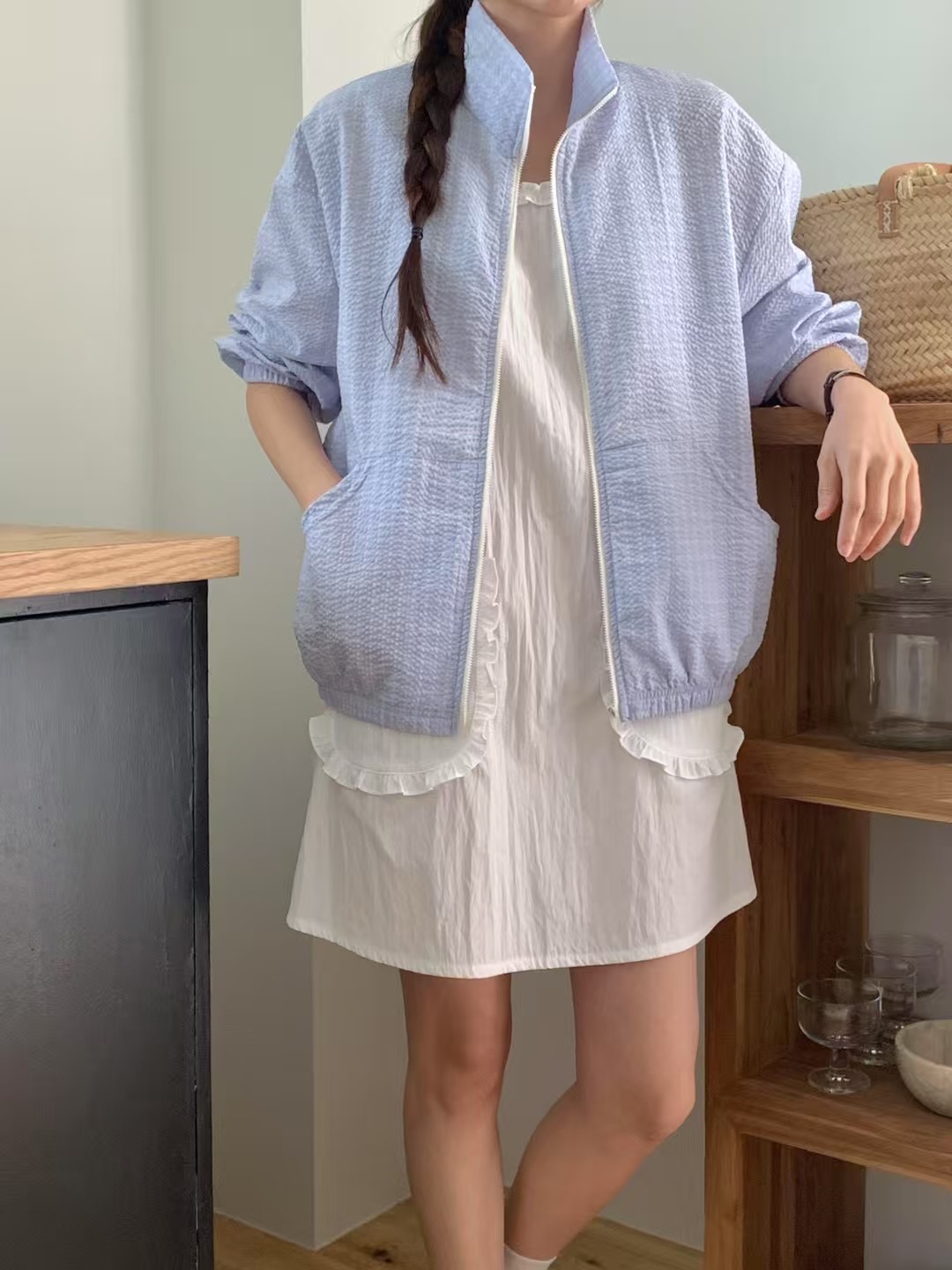 FORME東大門㊣直郵女裝新款人氣推薦真品職業熱賣25春夏夾克格紋FORME夾克
