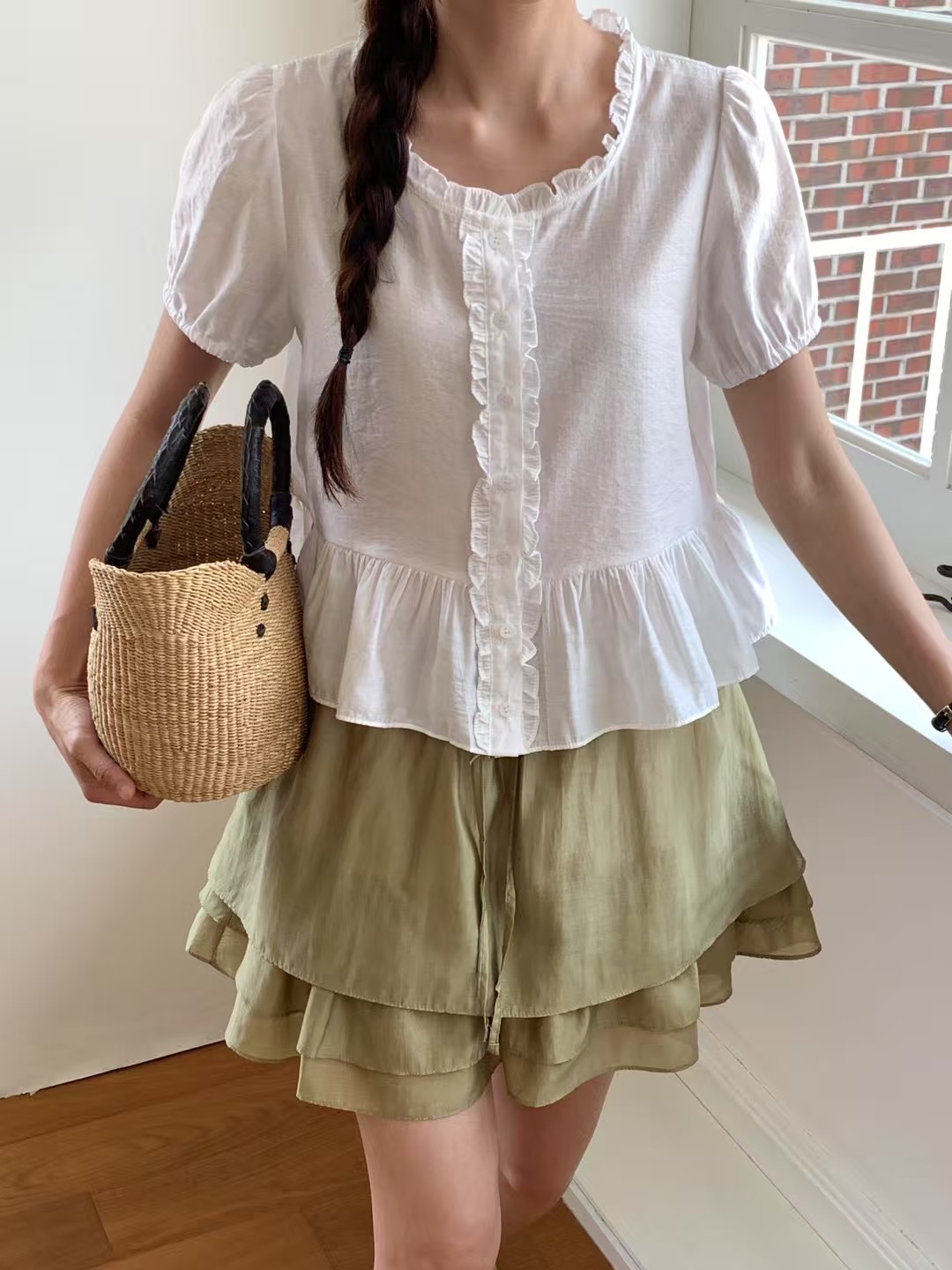 FORME東大門㊣實拍女裝新品真品時尚熱賣人氣職業襯衫蕾絲衫FORME襯衫/蕾絲衫