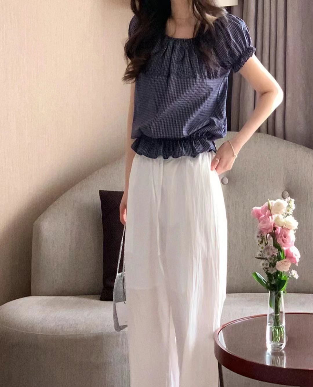 I_HOUR東大門㊣代購女裝新品真品25春夏時尚休閑襯衫蕾絲衫i hour襯衫/蕾絲衫