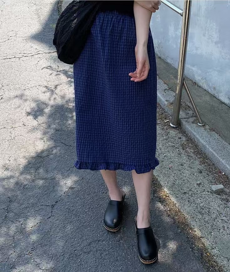 FORME韓國代購㊣女裝新款職業人氣休閑真品半身裙中短裙格紋FORME半身裙/中短裙