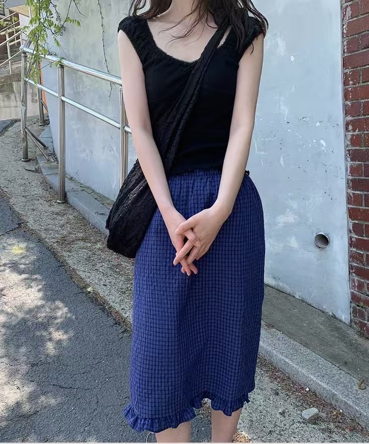 FORME韓國代購㊣女裝新款職業人氣休閑真品半身裙中短裙格紋FORME半身裙/中短裙