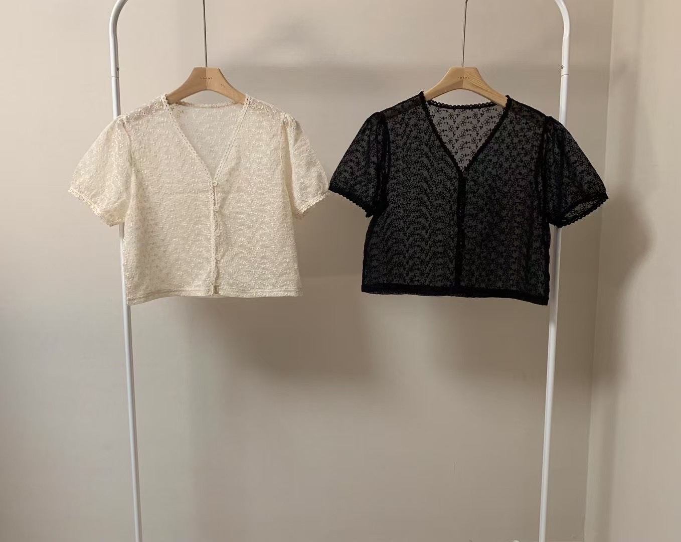 FORME東大門㊣直郵女裝新品25春夏真品熱賣襯衫蕾絲衫透明蕾絲FORME襯衫/蕾絲衫