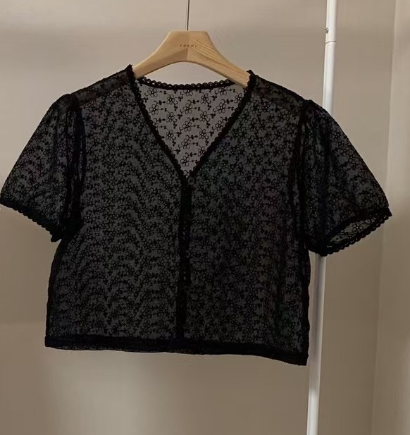 FORME東大門㊣直郵女裝新品25春夏真品熱賣襯衫蕾絲衫透明蕾絲FORME襯衫/蕾絲衫圖色2
