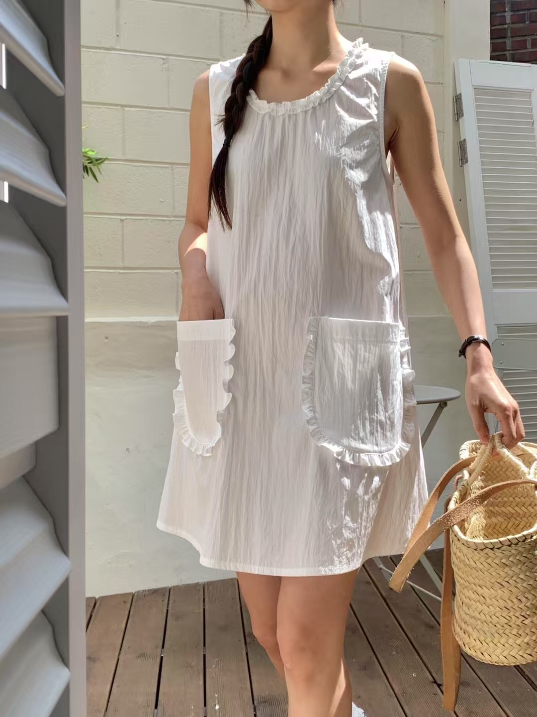 FORME韓國直郵㊣女士新款25春夏真品休閑時尚職業連衣裙口袋FORME連衣裙