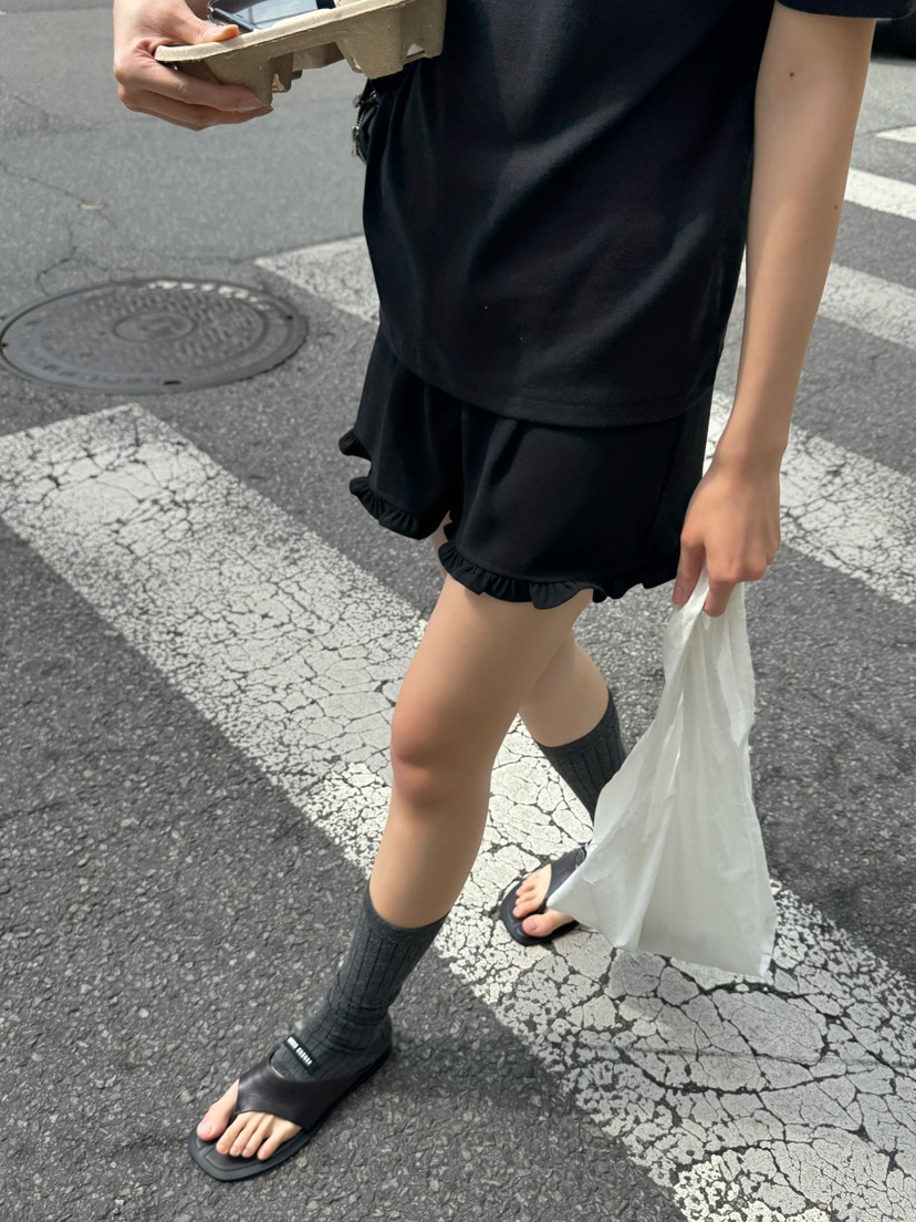 INSSENSE-A韓國直郵㊣女士新品休閑真品25春夏推薦短褲荷葉邊INSSENSE-A短褲
