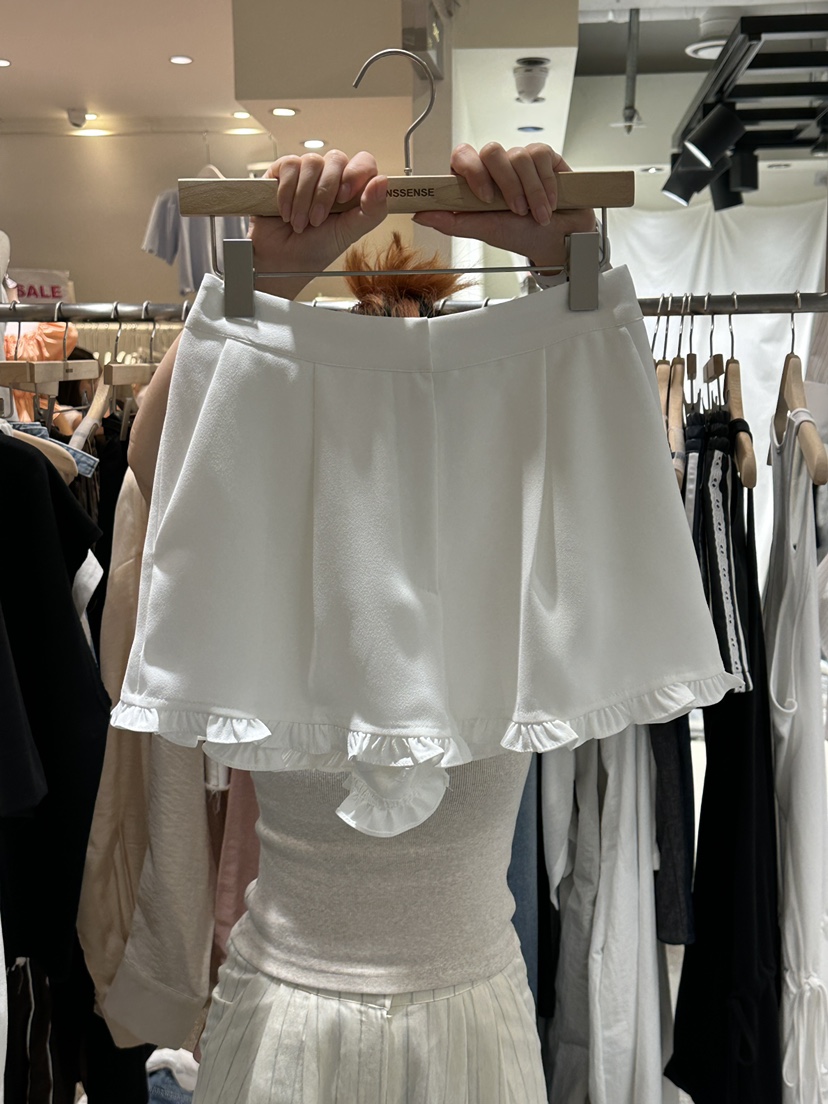 INSSENSE-A韓國直郵㊣女士新品休閑真品25春夏推薦短褲荷葉邊INSSENSE-A短褲圖色2
