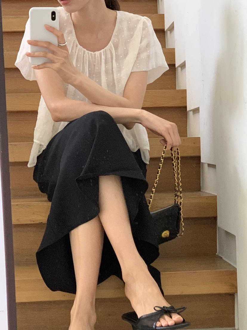 FRILL-T東大門㊣實拍女士新品真品人氣休閑25春夏襯衫蕾絲衫FRILL-T襯衫/蕾絲衫
