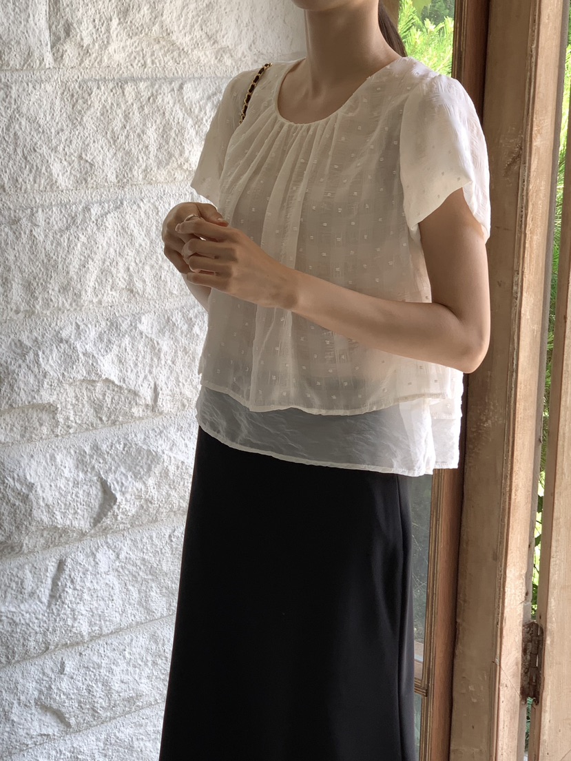 FRILL-T東大門㊣實拍女士新品真品人氣休閑25春夏襯衫蕾絲衫FRILL-T襯衫/蕾絲衫