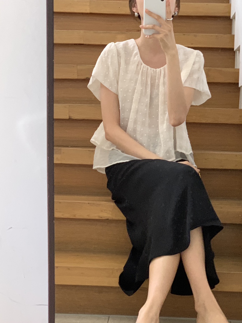 FRILL-T東大門㊣實拍女士新品真品人氣休閑25春夏襯衫蕾絲衫FRILL-T襯衫/蕾絲衫
