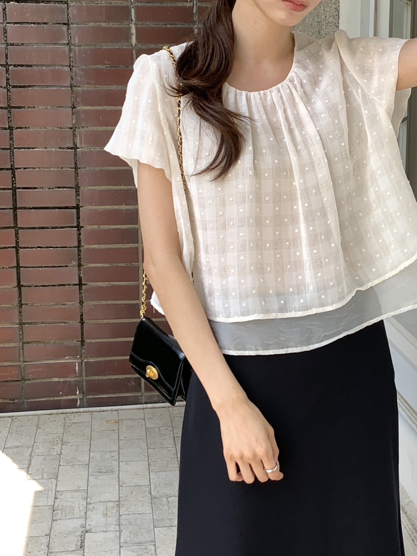 FRILL-T東大門㊣實拍女士新品真品人氣休閑25春夏襯衫蕾絲衫FRILL-T襯衫/蕾絲衫