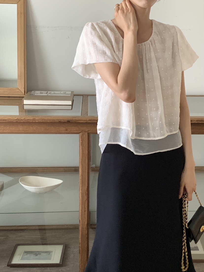 FRILL-T東大門㊣實拍女士新品真品人氣休閑25春夏襯衫蕾絲衫FRILL-T襯衫/蕾絲衫