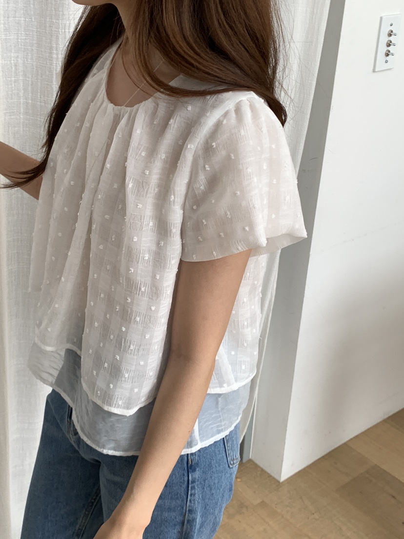 FRILL-T東大門㊣實拍女士新品真品人氣休閑25春夏襯衫蕾絲衫FRILL-T襯衫/蕾絲衫