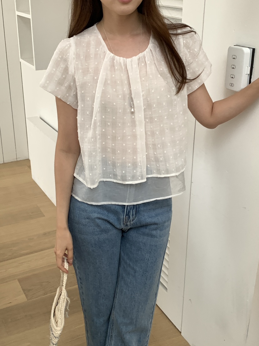 FRILL-T東大門㊣實拍女士新品真品人氣休閑25春夏襯衫蕾絲衫FRILL-T襯衫/蕾絲衫圖色2