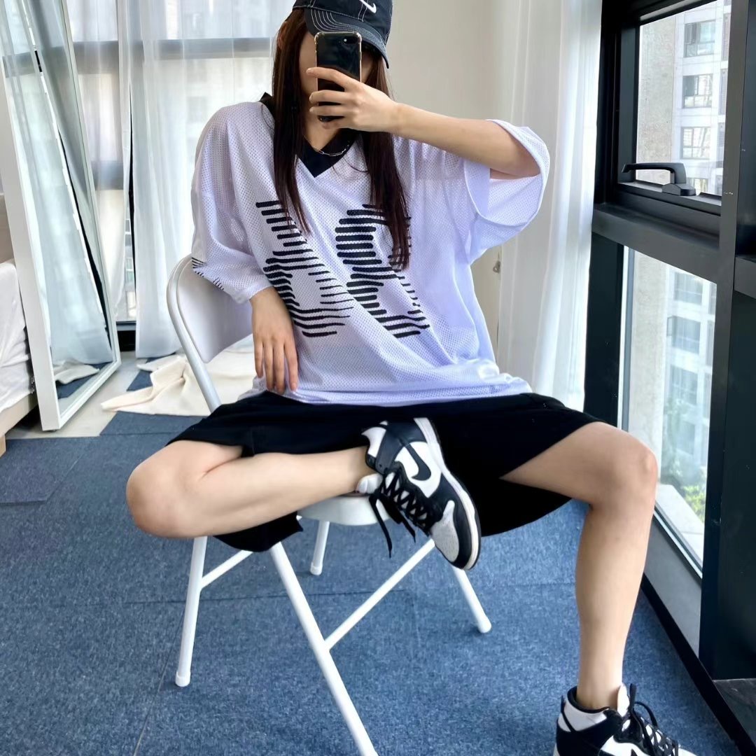 COVER FIT東大門㊣直郵女士新款人氣真品推薦休閑T恤V領網眼COVER FITT恤